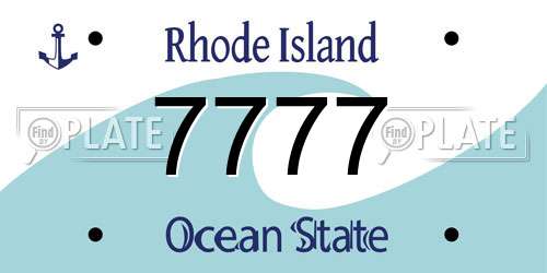 7777 Rhode Island License Plate