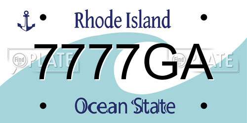 7777GA Rhode Island License Plate