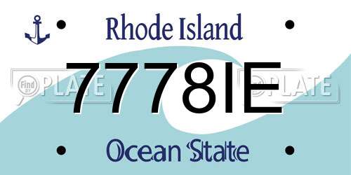 7778IE Rhode Island License Plate
