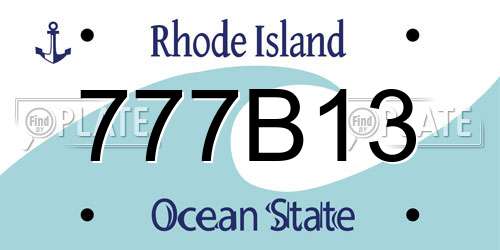 777B13 Rhode Island License Plate
