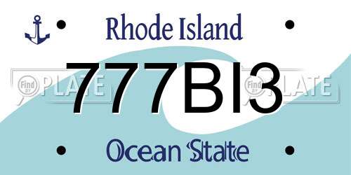 777BI3 Rhode Island License Plate