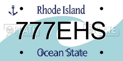 777EHS Rhode Island License Plate