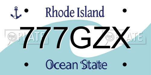 777GZX Rhode Island License Plate