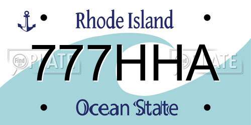 777HHA Rhode Island License Plate
