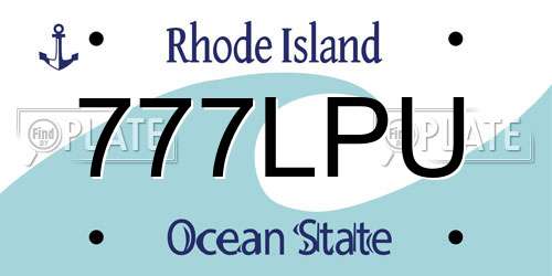 777LPU Rhode Island License Plate