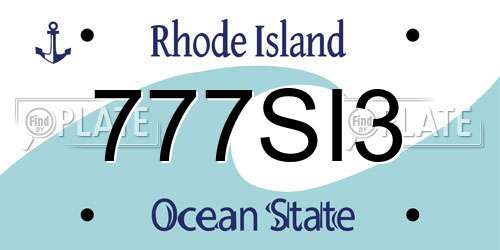 777SI3 Rhode Island License Plate