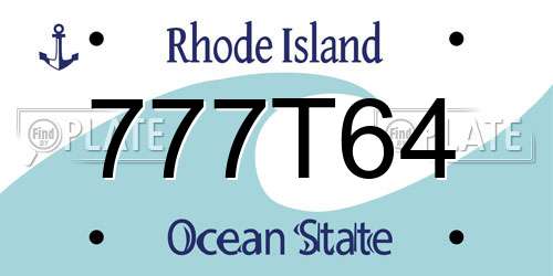 777T64 Rhode Island License Plate