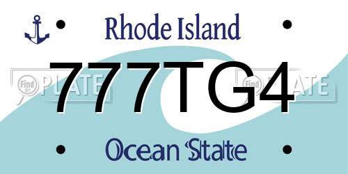 777TG4 Rhode Island License Plate
