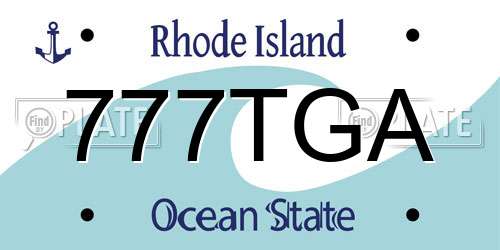 777TGA Rhode Island License Plate