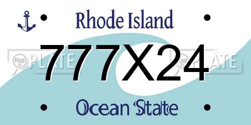 777X24 Rhode Island License Plate