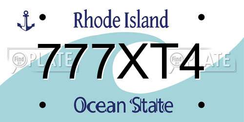 777XT4 Rhode Island License Plate