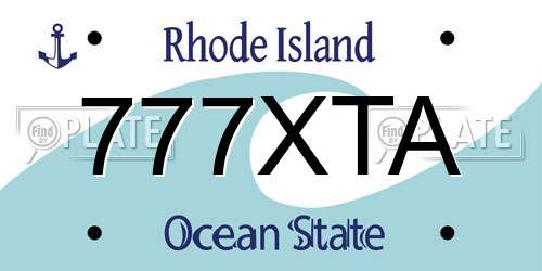 777XTA Rhode Island License Plate
