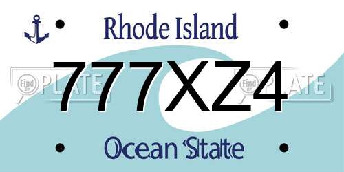 777XZ4 Rhode Island License Plate