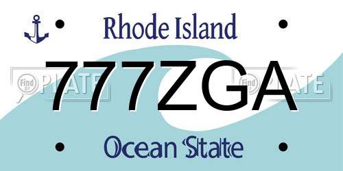 777ZGA Rhode Island License Plate