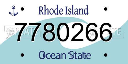 7780266 Rhode Island License Plate