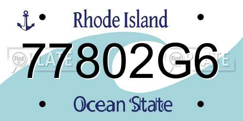 77802G6 Rhode Island License Plate