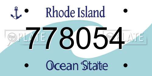 778054 Rhode Island License Plate