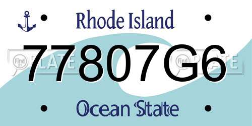 77807G6 Rhode Island License Plate