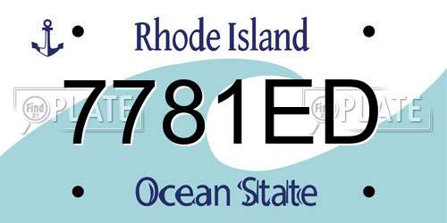7781ED Rhode Island License Plate