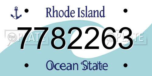 7782263 Rhode Island License Plate