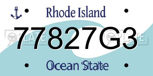 77827G3 Rhode Island License Plate