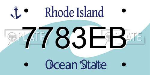 7783EB Rhode Island License Plate