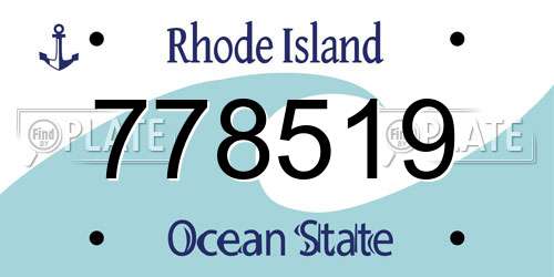 778519 Rhode Island License Plate
