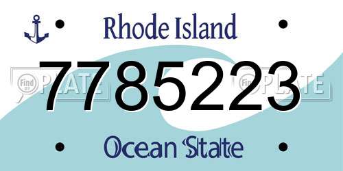 7785223 Rhode Island License Plate