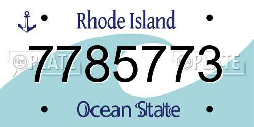 7785773 Rhode Island License Plate