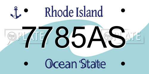 7785AS Rhode Island License Plate