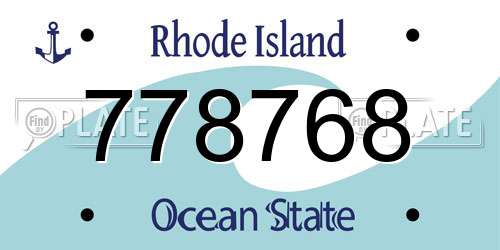 778768 Rhode Island License Plate