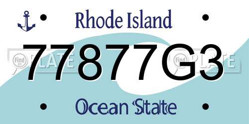 77877G3 Rhode Island License Plate