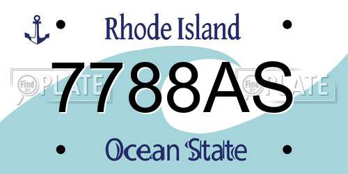 7788AS Rhode Island License Plate