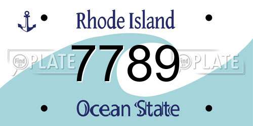 7789 Rhode Island License Plate