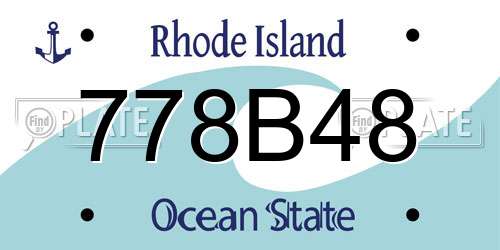778B48 Rhode Island License Plate