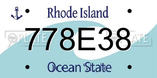778E38 Rhode Island License Plate