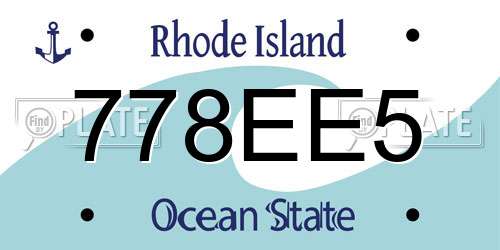 778EE5 Rhode Island License Plate