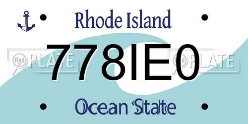 778IE0 Rhode Island License Plate