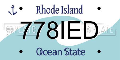 778IED Rhode Island License Plate