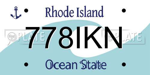 778IKN Rhode Island License Plate