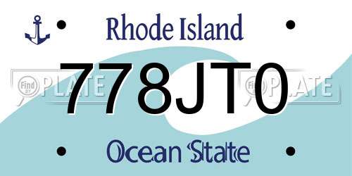 778JT0 Rhode Island License Plate