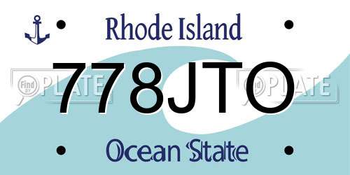 778JTO Rhode Island License Plate