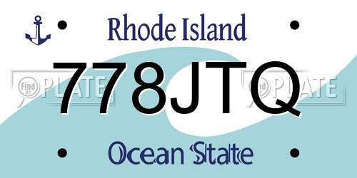 778JTQ Rhode Island License Plate