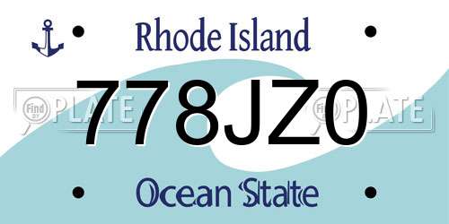 778JZ0 Rhode Island License Plate
