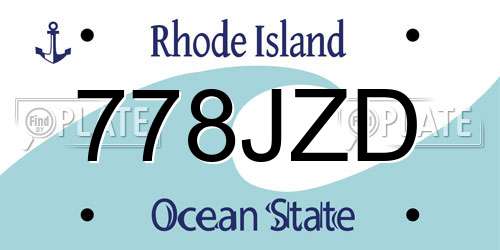 778JZD Rhode Island License Plate