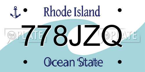 778JZQ Rhode Island License Plate