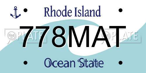 778MAT Rhode Island License Plate