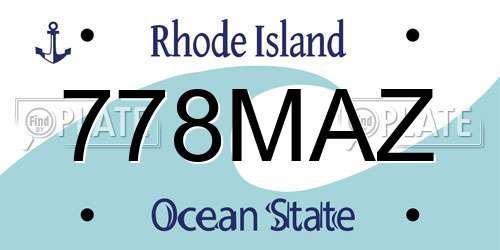 778MAZ Rhode Island License Plate