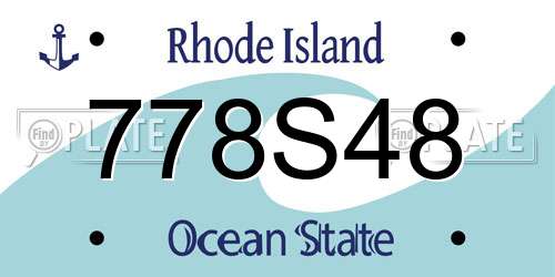 778S48 Rhode Island License Plate