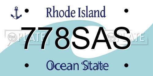 778SAS Rhode Island License Plate